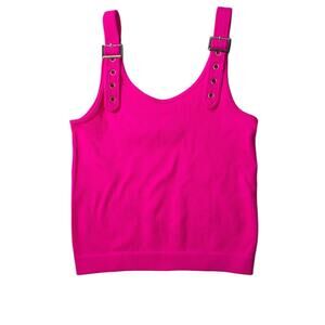 Suzette Collection Fuchsia Pink Buckle Strap Cropped Cami size s/m